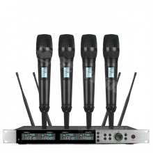 SKM9200 Professional UHF Wireless Microphone System - 4-Channel Metal Handheld Mics for Parties, Karaoke, Church, and Stage Performances