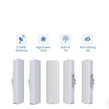 5-Pack Outdoor WiFi CPE Bridge & Repeater - 5GHz 300Mbps Signal Extender with NanoStation Booster