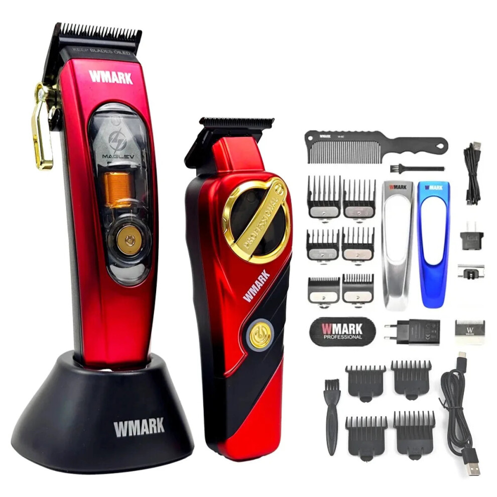 Wmark Ng 9004 & Ng 9213 Professional Electric Hair Clipper Set - Dual Hair Trimmer Kit For Barbershop & Salon With Oil Head Carving 313041977966