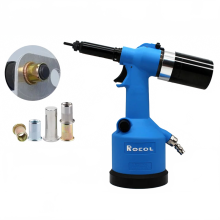 Industrial Pneumatic Rivet Nut Gun Kit with Adjustable Stroke - Automatic Hydraulic Riveter Tool for M3-M12 Rivnuts