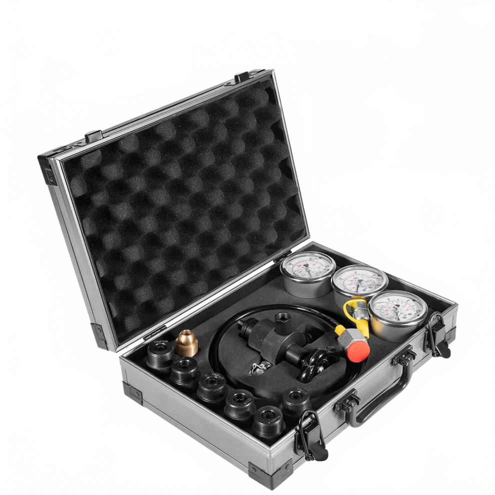 Hydraulic Nitrogen Accumulator Pressure Test Kit With 3 Gauges & 7 Adapter Types 313105818877