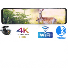 HGDO D566 12 4K WiFi Auto DVR Dashcam met Sony IMX415-sensor, achteruitkijkspiegel, GPS en 1080p-videorecorder