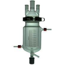 Three-Neck Laboratory Reaction Flask Kit with PTFE Valve