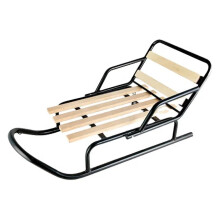 Deluxe Winter Snow Metal Sled with Cozy Baby Backrest