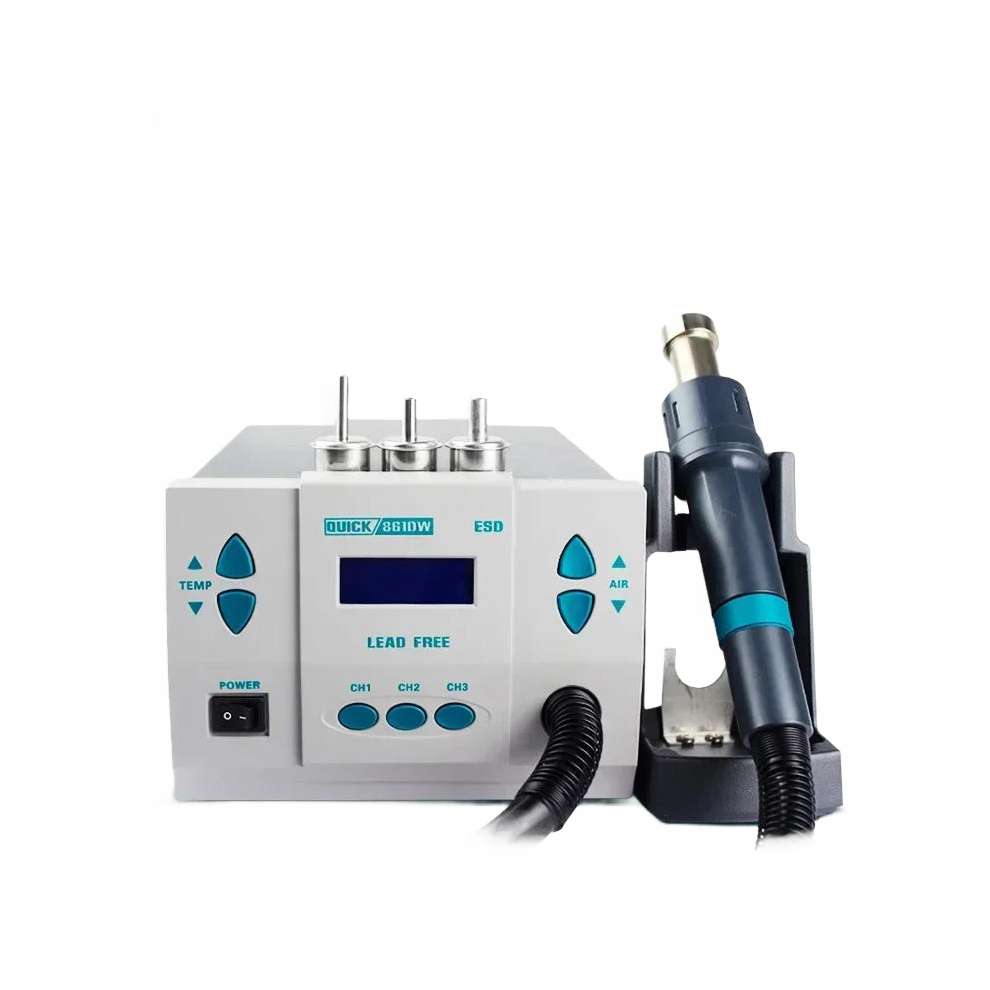 Quick 861Dw Professional Digital Soldering Station With Lead-Free Hot Air For Pcb Chip Repair 726084401129
