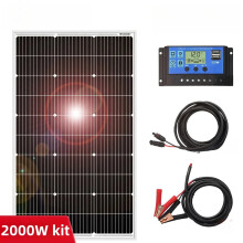High-Efficiency 2000W 18V Monocrystalline Solar Panel Kit - Waterproof and I for Home & Car Use