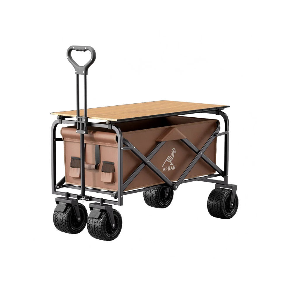 Compact Foldable Outdoor Camping Cart - Portable Hand-Pulled Small Trailer for Stylish Adventures-image-OPC-PMGHQH5-NEW