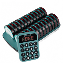 Retekess TD168R Wireless Restaurant Pager System with 24 Vibrating Coaster Buzzers for Food Trucks and Coffee Bars
