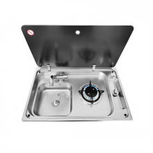 Compact opvouwbaar gasfornuis voor campers met geïntegreerde spoelbak - veelzijdige oplossing voor koken in de buitenlucht voor caravans