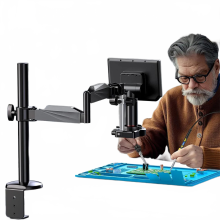 Elikliv EM4K AF Flex 10.1 Autofocus Digital Microscope with Adjustable Arm, 4K HDMI for Electronics and Phone Repair, 2000x Magnification