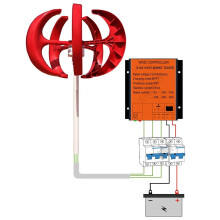 Compact Vertical Wind Turbine Generator with MPPT Controller, 400W 12V/24V for Efficient Home Energy Solutions