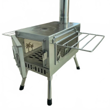 Portable Multifunction Camping Hot Tent Stove with Chimney - Folding Wood Furnace for Picnic Cooking