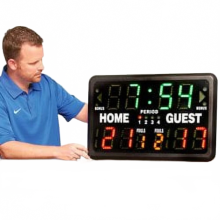 Compact 24x16 Electronic Basketball Scoreboard with Remote - Portable Tabletop Digital Display