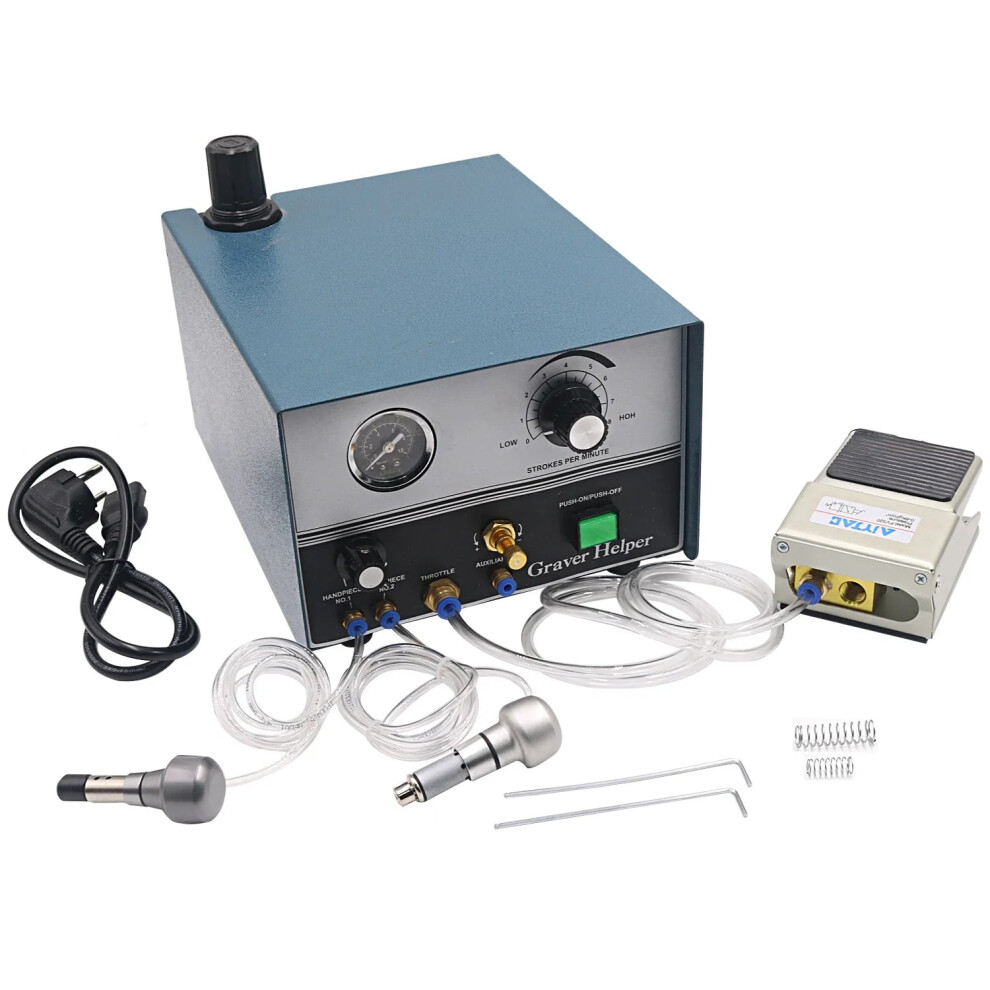 Premium Pneumatic Engraving Machine With Dual Handpieces For Jewelry Crafting - 110V/220V 313112272235