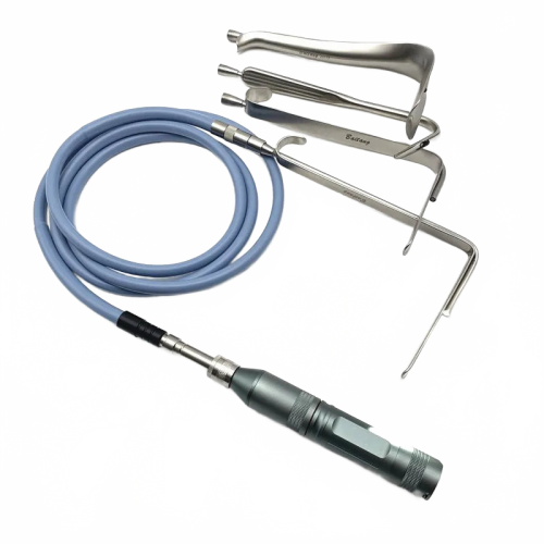 Illuminated Breast Retractor & Nasal Hook Set for Precision Plastic Surgery Procedures