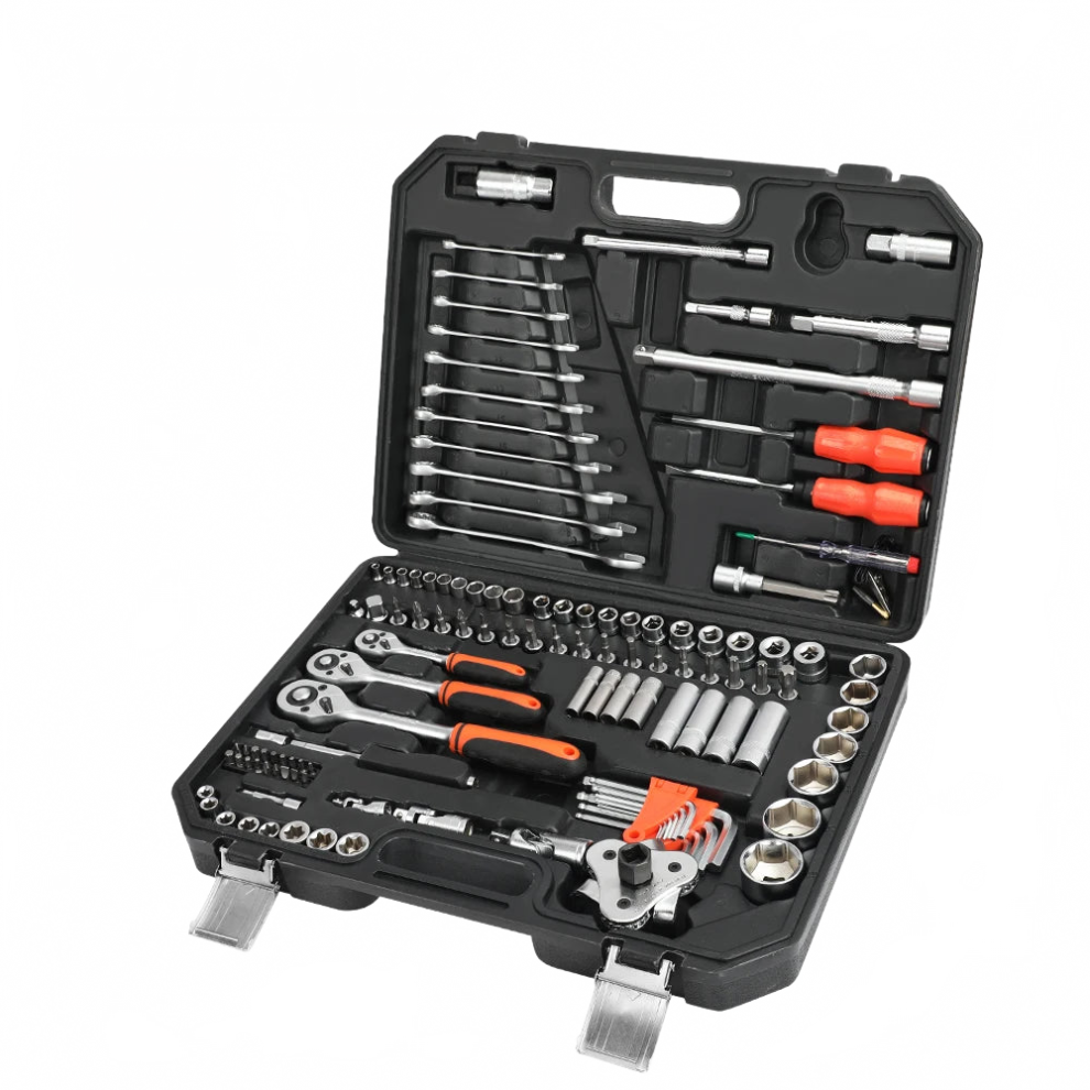 Valuemax 122-Piece Hand Tool Kit: Comprehensive Car Repair & Mechanical Workshop Set With Wrenches, Screwdrivers, And Sockets 313052933951
