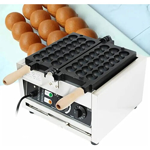 Compact Nonstick Electric Bubble Waffle Maker - Perfect for Bite-Sized Treats
