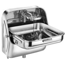 Space-Saving Wall-Mounted Stainless Steel Folding Sink with Cold Water Tap for RVs and Caravans