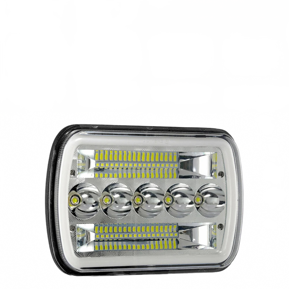7X6 Inch Led Headlights With Drl For Jeep Wrangler - Square Led Headlamp & Rectangular Beam Car Accessories ( Available) 313106461485
