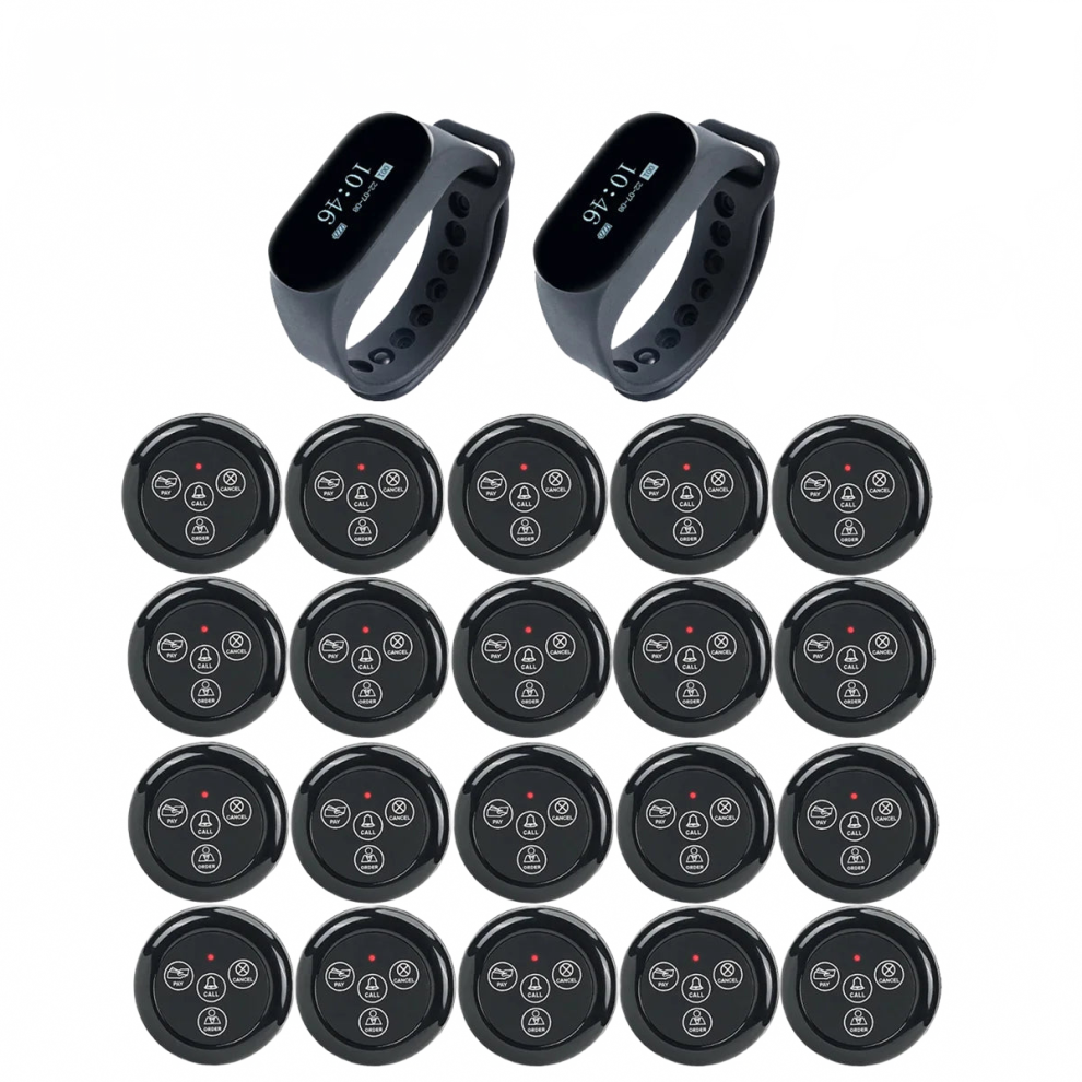 Retekess Wireless Restaurant Paging System With 2 Waterproof Waiter Watch Receivers And 20 Call Buttons For Cafes And Bars 313106967963
