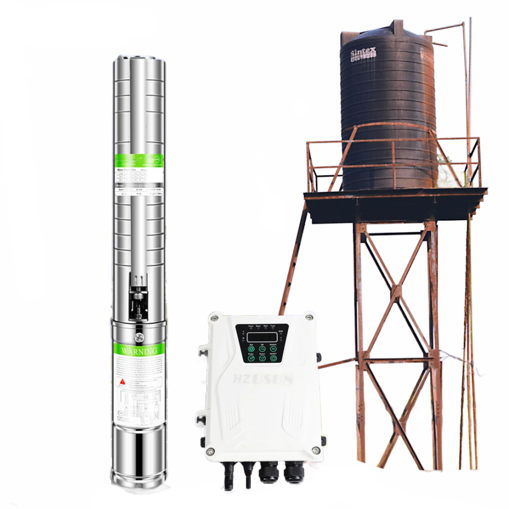Hzusun 90M Head Solar-Powered Drinking Water Jet Pump For Off-Grid Storage Tanks - Bldc Submersible Borehole Well Pump System 313023512529
