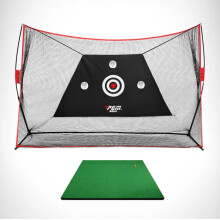 3M Big Golf Net Trainer Set - Indoor/Outdoor Multi-Function Nylon Fabric Swing, Cutting, and Chipping Practice Accessories (Model: LXW023)