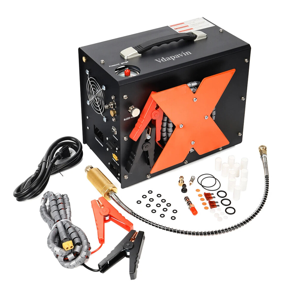 Jiefn Twin Cylinder Pcp Air Compressor - 4500Psi 30Mpa, Oil-Free With Automatic Stop 744110306668