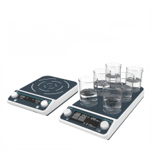 JoanLab Digital Magnetic Stirrer Hot Plate - 4 Station, 6 Position Mixer with Heating and LCD Display