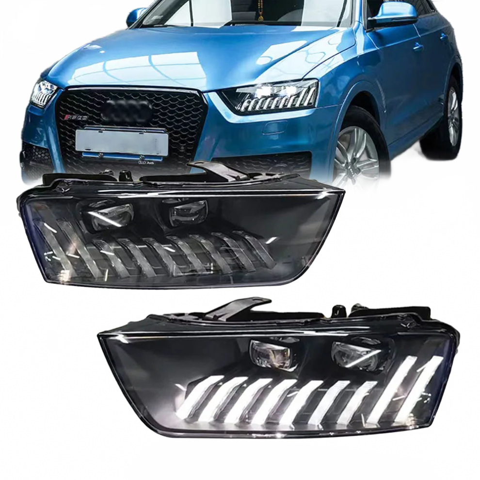 Led Headlights & Dynamic Turn Signals For Audi Q3 (2013-2018) - Daytime Running Lights Assembly 744110092837