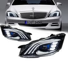 AKD LED Projector Headlights for W221 (2006-2013) - Maybach Styling with DRL for Enhanced Automotive Aesthetics