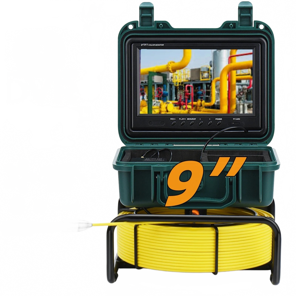 Syanspan 9-Inch Hd 1080P Sewer Pipe Inspection Camera With Dvr, 8X Zoom, Ip68 Waterproof Industrial Endoscope 726084806771