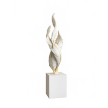Elegant Feather Sculpture Bluetooth Speaker - Large Art Ornament for Living Room & Office Decor, Perfect Housewarming Gift