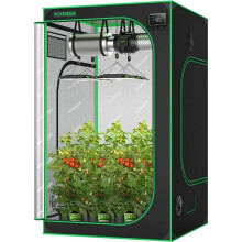 High-Reflective 4x4 Mylar Grow Tent with Observation Window & Floor Tray for Indoor Hydroponics