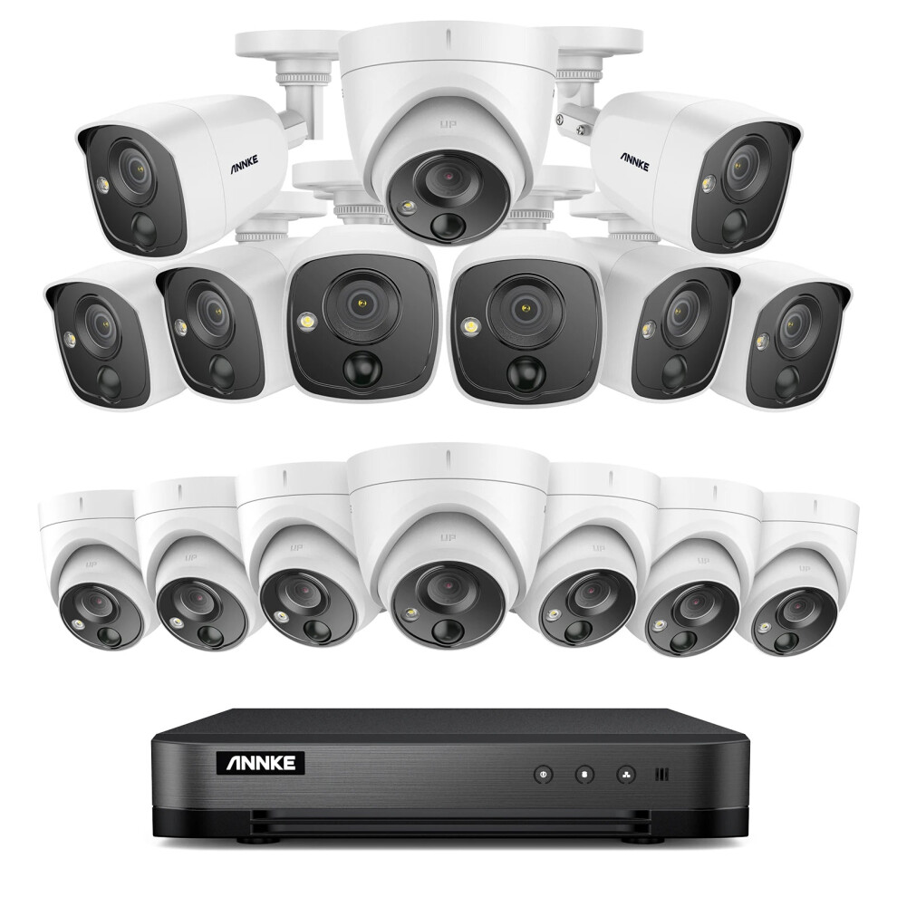 Annke 16-Channel 2Mp Security Camera System With H.265 Dvr & 16 Pir Outdoor Cameras - Ip67 Weatherproof Surveillance Kit 313113890872