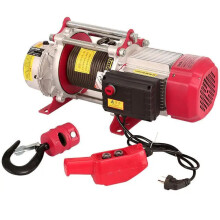 Dual Voltage 1-Ton Electric Hoist with Aluminum Shell & Double Steel Wire Rope