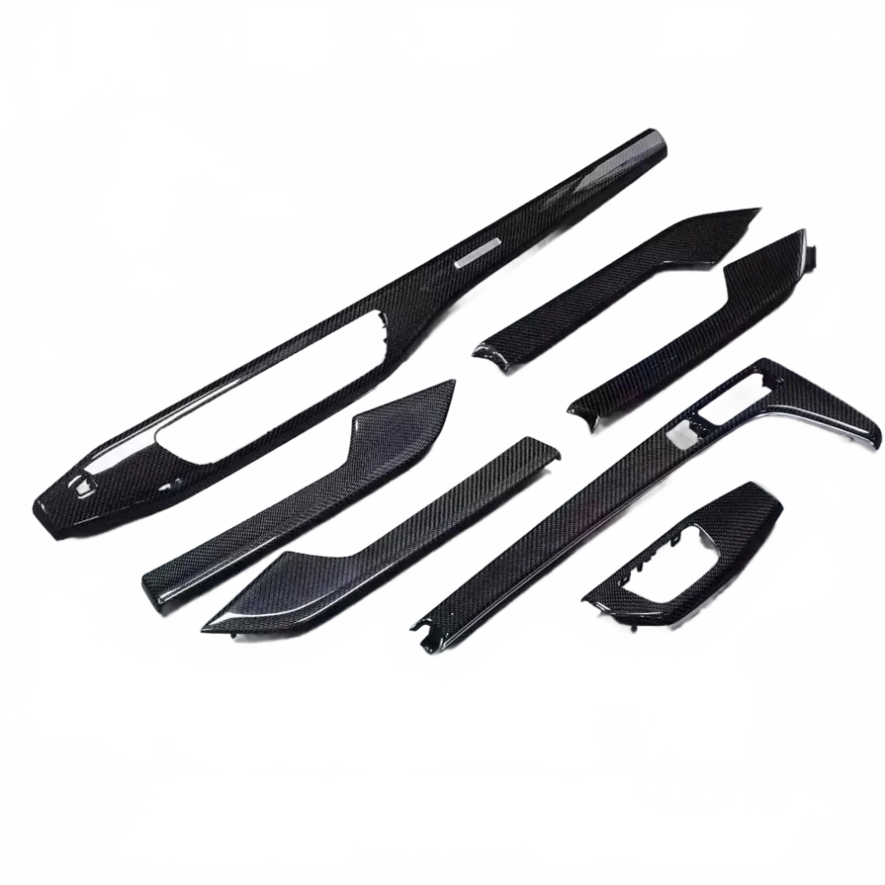 Audi B9 A4/A5/S4/S5 2017-2023 Carbon Fiber Central Console Interior Panel 7-Piece Set - Premium Interior Upgrade 304623161552