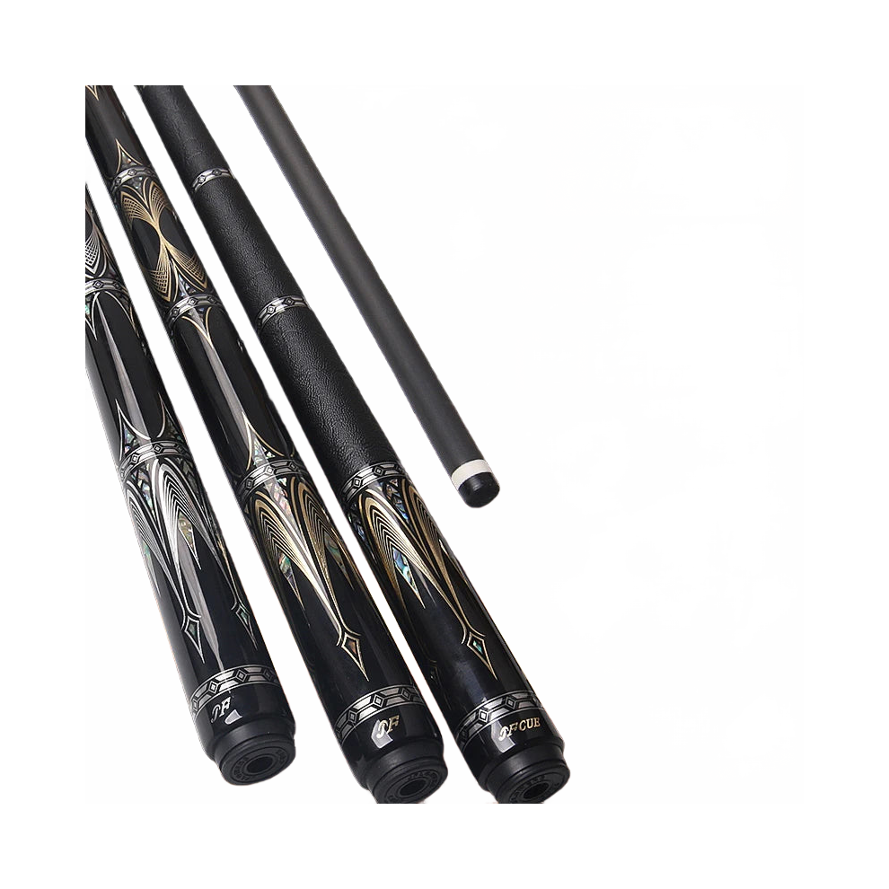 Jflowers Armor Billiards Cue With Carbon Fibre Shaft, Leather Grip, Radial Pin Joint, Kamui Tip (12.5Mm) - Model Jf20-26 Gold