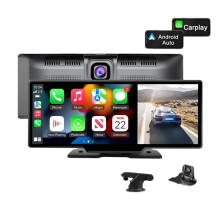 4K Dash Cam Car Mirror with Wireless CarPlay & Android Auto - GPS Rearview Camera & Multimedia Dashboard Monitor