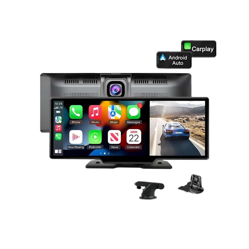 4K Dash Cam Car Mirror With Wireless Carplay & Android Auto - Gps Rearview Camera & Multimedia Dashboard Monitor 313047530592