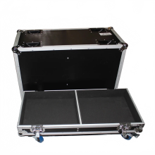 Universal Dual ATA Style Black Speaker Flight Case with Custom Wheels for Secure Equipment Storage