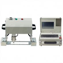 Elektrische pneumatische desktop touchscreen markeermachine voor metalen naamplaatjes en VIN-codes (140x40mm)