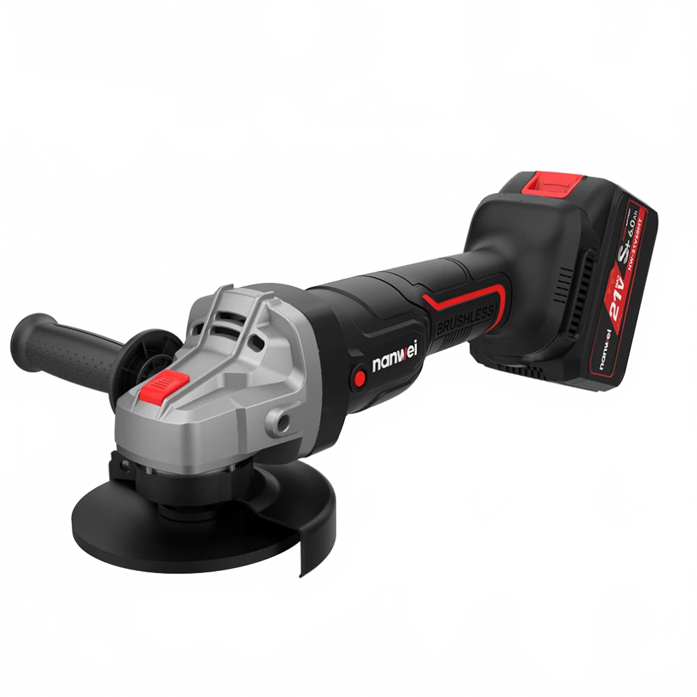 Nanwei 21V Brushless Cordless Angle Grinder & Polisher With Li-Ion Battery 711181677386