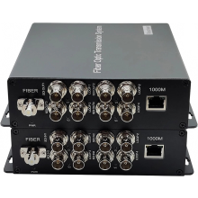 4-kanaals SDI naar glasvezel extender met Ethernet-mediaconversie - LC-connector