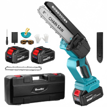 Seesii 8-Inch Brushless Mini Cordless Chainsaw - Compatible with Makita 18V Battery, I for Wood Cutting & Garden Pruning