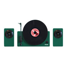 Vertical Vinyl Play Station: HiFi Belt Drive Turntable with Bluetooth & Speaker for LP Records