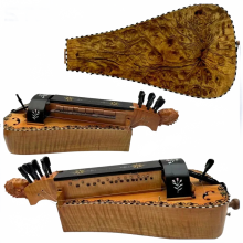 Exquisite Handmade 6-String Hurdy Gurdy with 24 Keys in Bird's Eye Maple Wood