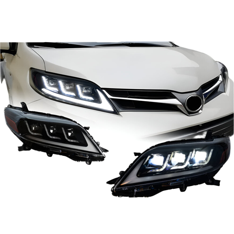 Toyota Sienna Led Headlight Assembly 2011-2019: Drl, Turn Signal, High Beam, Angel Eye Projector Lens 744110886191