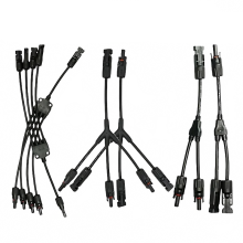 Hoogefficiënte DC Y-type zonneconnector - 1000V 30A mannelijke en vrouwelijke 3/4-weg adapter voor PV-systemen