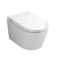 Luxury Rimless Grey Wall-Hung Smart Toilet with Automatic Flush & Electric Bidet