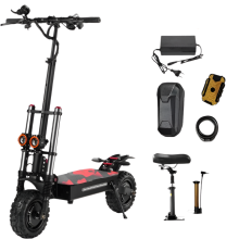 Hochleistungs-Elektroroller mit 6000 W und zwei Motoren – 60-V-38-Ah-Aluminium-Akku, 11-Zoll-Geländereifen, 120 km Reichweite, faltbar